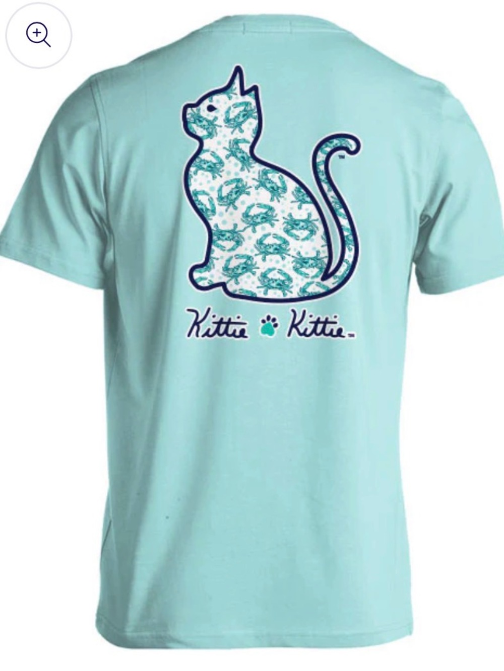 Kittie Kittie Cat Graphic Tee - Aqua